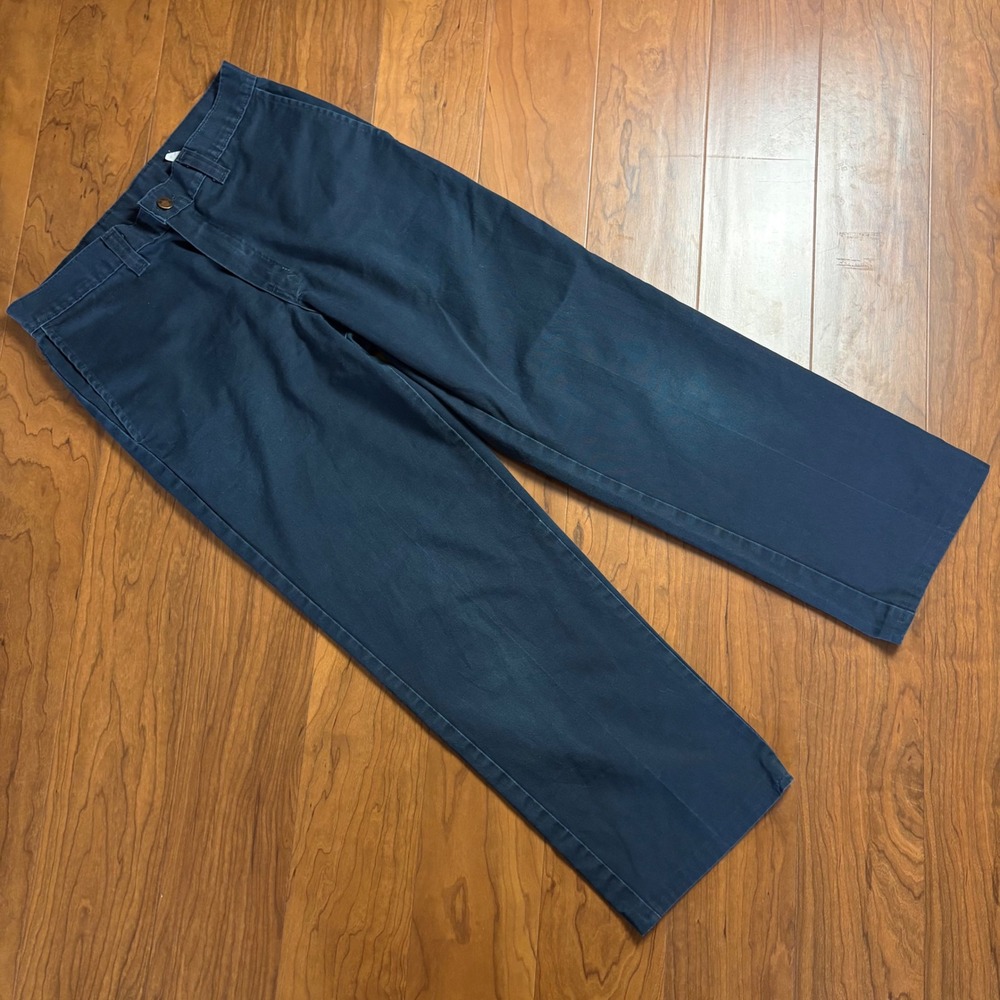 Genuine Dickies Mens Navy Blue Work Pants 30x32 Straight Leg Twill Trousers